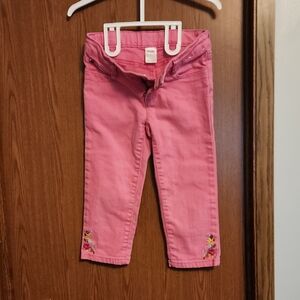 Pink Kids Gymboree Bottoms with Floral Embroidery